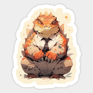 Bearded dragon with suit Sticker